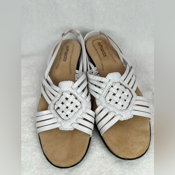 Softspots Shoes - Softspots, white straps sandals with suede insoles